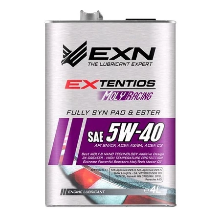 79ba0fea59442ca8af5aa4e998ca3f9d@resize_w450_nl.webp Fully-Synthetic PAO Extentios SAE 5W40 β Molyracing Engine Oil 4 Litre Performance